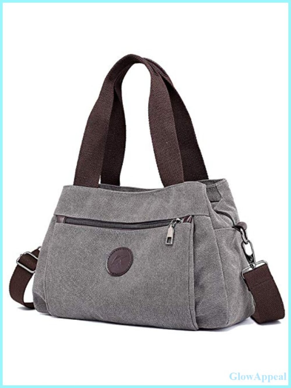 Canvas Hobo Crossbody Bag Multi Compartment Tote Purse